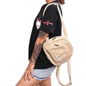 Hemp Mini Backpack Natural Hemp Color